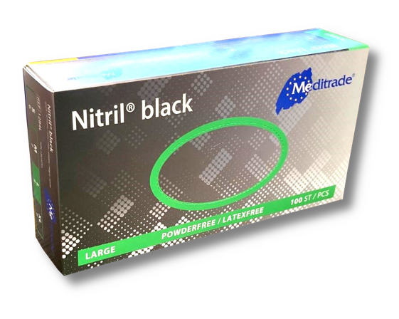 Rękawice nitrylowe czarne L Meditrade .png